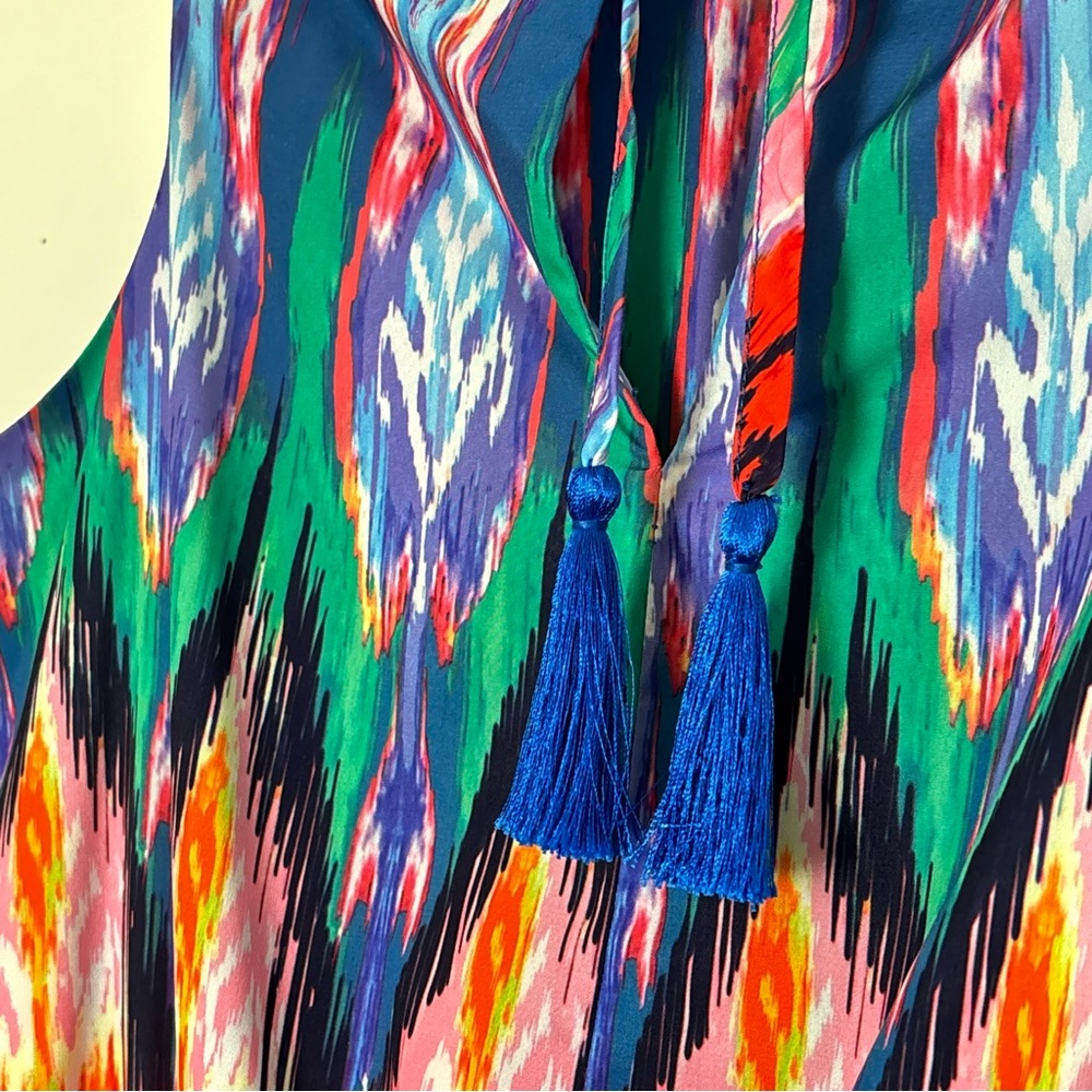 Athleta Martinique Ikat Colorful Midi Dress Size XXS 2XS/XS *K3 - Picture 12 of 15